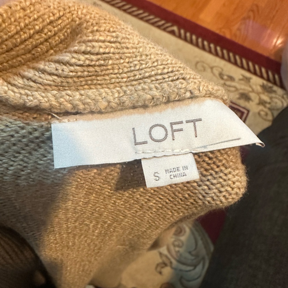 LOFT Women's Tan Belted Cardigan Size Small in excellent condition - Picture 6 of 15